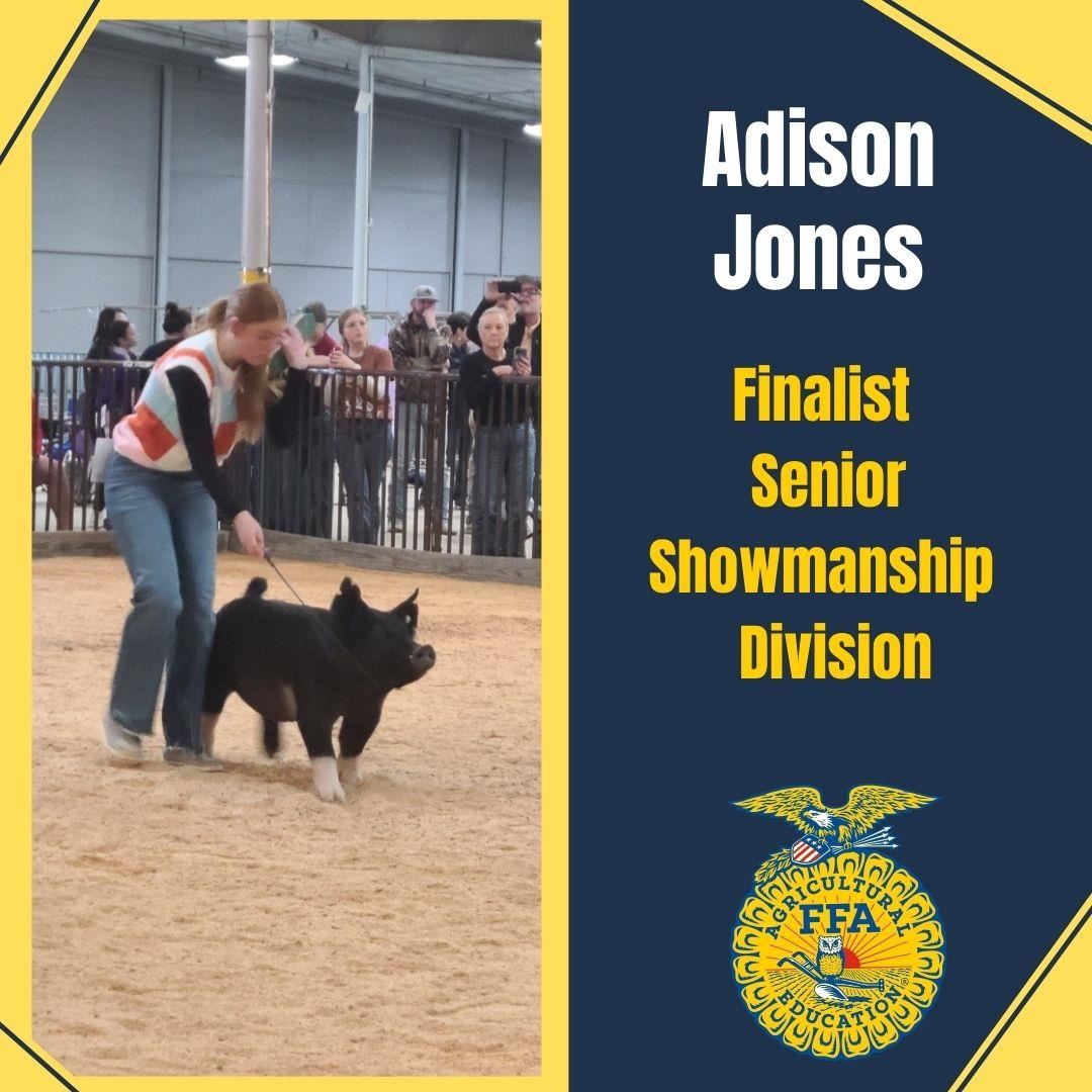 Adison Jones Finalist Senior Showmanship Division